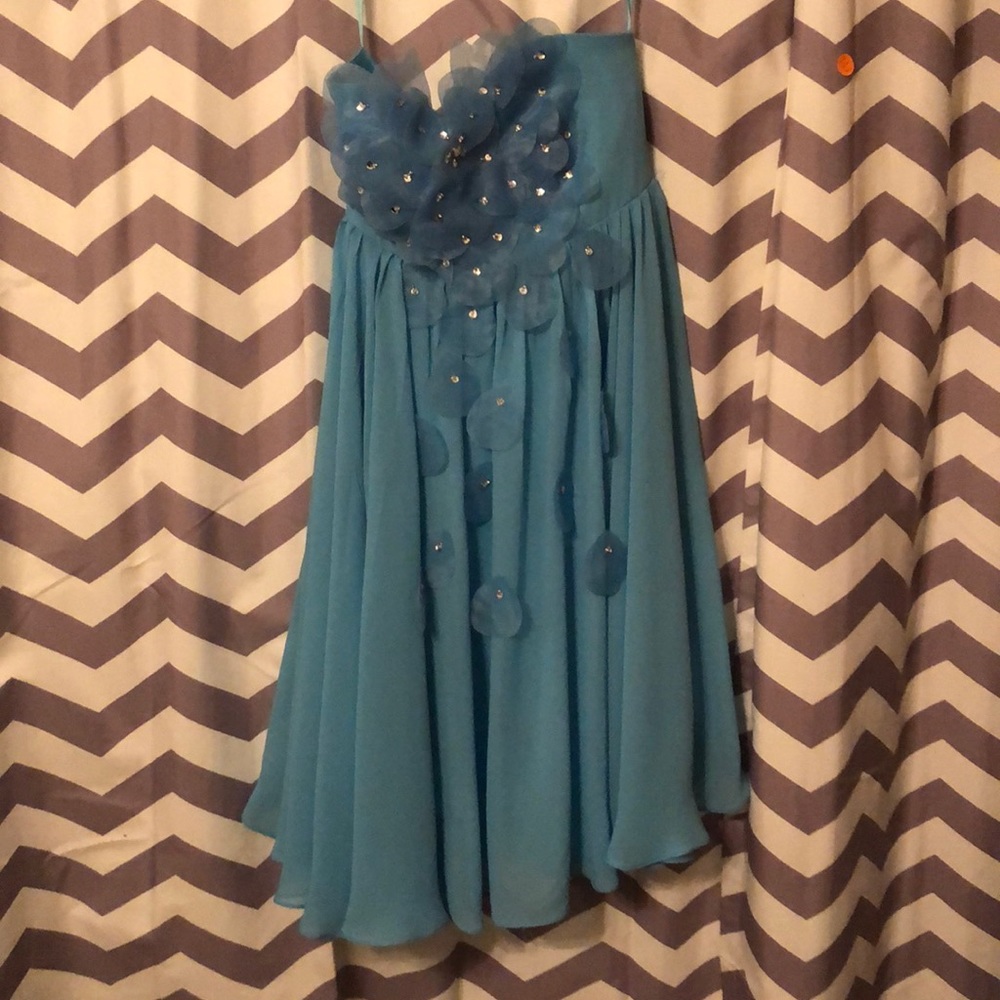 Blue chiffon dress